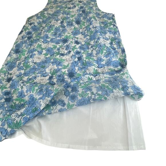 Poeta Floral Shift Dress Sz M Women’s NEW Sun Dress Tank Blue White Peekaboo - Picture 5 of 9